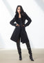black Wool Coat with Removable Fur Collar