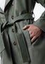 olive leather trench coat