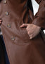 brown leather trench coat