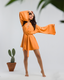 Orange Linen Kimono Coverup