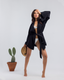 Black Linen Kimono Coverup