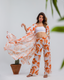 Orange Linen Kimono Set