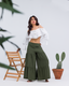 While & Olive Flowy Pants Set