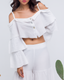 White Flowy Pants Set