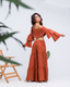 Orange Flowy Pants Set