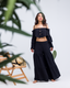 Black Flowy Pants Set