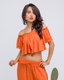 Orange Chiffon Pants Set