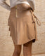 Beige Short Leather Skirt