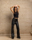 Black Wide Leg Leather Pants