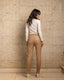 Beige Skinny Leather Pants