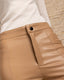 Beige Skinny Leather Pants