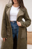 Olive Mid-length Teddy Coat