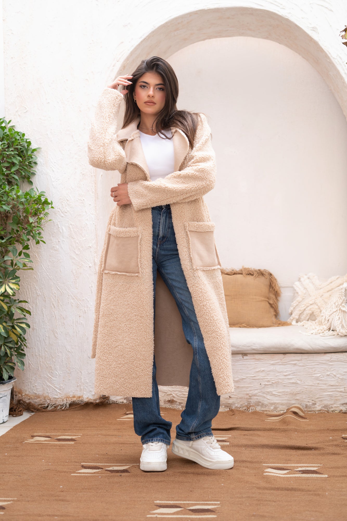 Beige teddy outlet coat