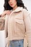 Beige Teddy Short Casual Jacket