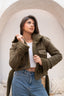 Olive Teddy Short Casual Jacket