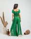 Green Chiffon Pants Set