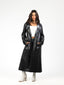 black leather trench coat