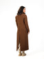 brown Long Double-Breasted Wool Coat