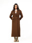 brown Long Double-Breasted Wool Coat