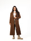 brown Long Double-Breasted Wool Coat