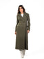 Olive-Green Long Double-Breasted Wool Coat