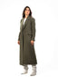 Olive-Green Long Double-Breasted Wool Coat