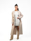 beige long Double-Breasted Wool Coat