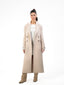 beige long Double-Breasted Wool Coat
