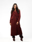 Burgundy Long Double-Breasted Wool Coat
