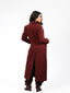 Burgundy Long Double-Breasted Wool Coat