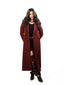 Burgundy Long Double-Breasted Wool Coat