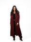 Burgundy Long Double-Breasted Wool Coat