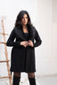 Black Furry mid length Coat