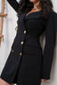 Black Pocketed Double Breasted Blazer Dress