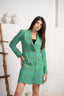 Green Plaid Pattern Double breasted blazer dress