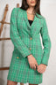 Green Plaid Pattern Double breasted blazer dress