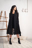 Black Dentelle Mid length coat