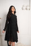 Black Dentelle Mid length coat