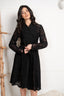 Black Dentelle Mid length coat