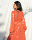 Orange Chiffon Long Sleeves Dress