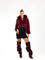 Burgundy full fur jacket