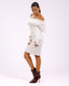 white knit comfy dress