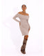 beige knit comfy dress