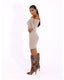 beige knit comfy dress