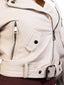 white crop fit leather jacket