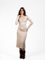beige  long knit comfy dress