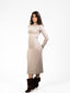 beige  long knit comfy dress