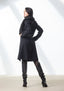 black Wool Coat with Removable Fur Collar